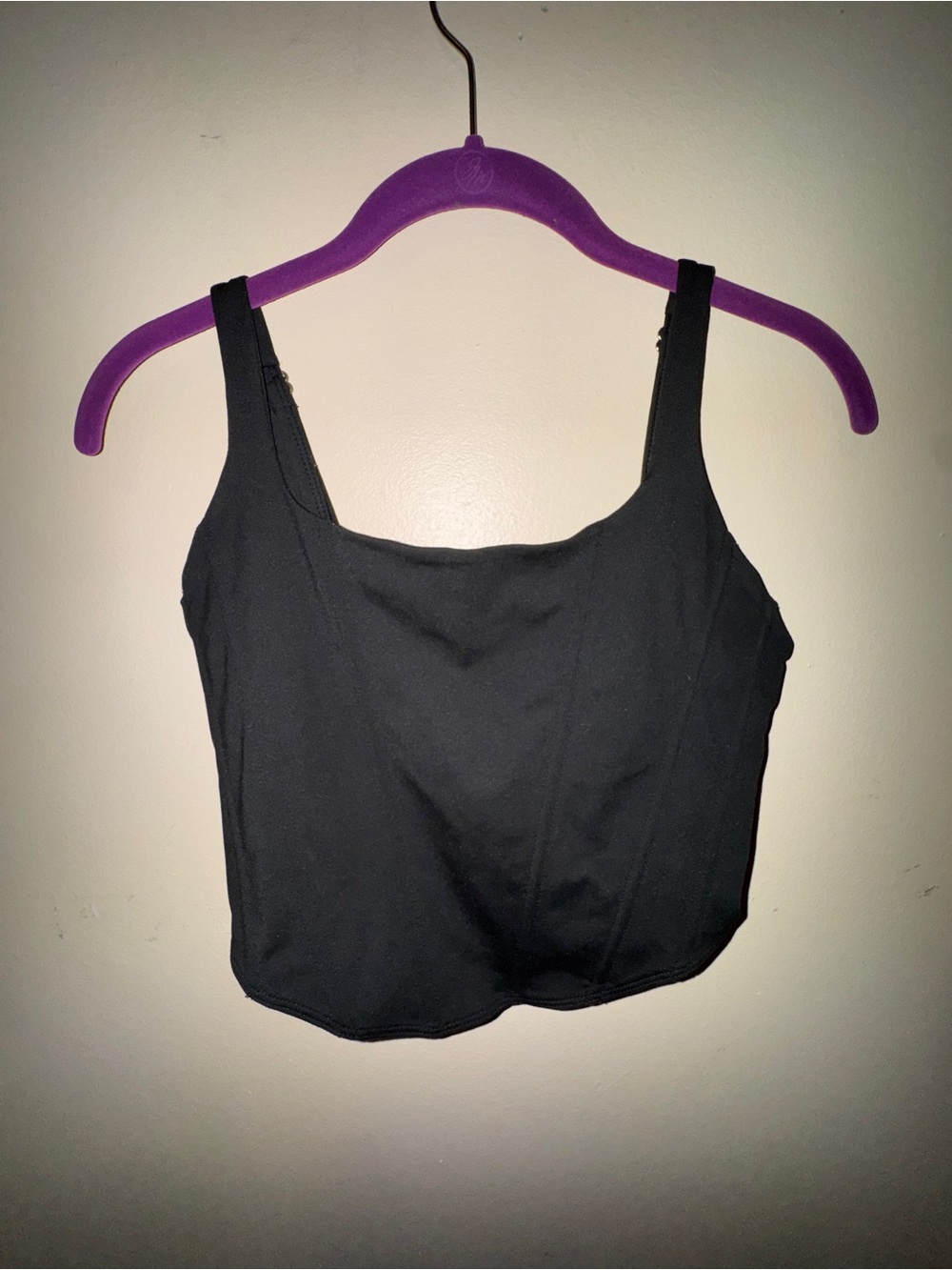 Reoria square neck crop top zip back